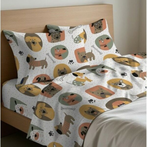 Completo letto flanella Cani singolo