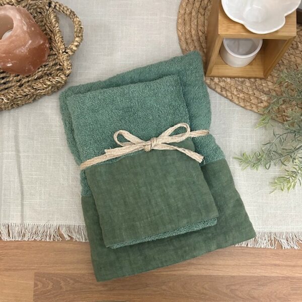 Coppia di spugne Linen verde