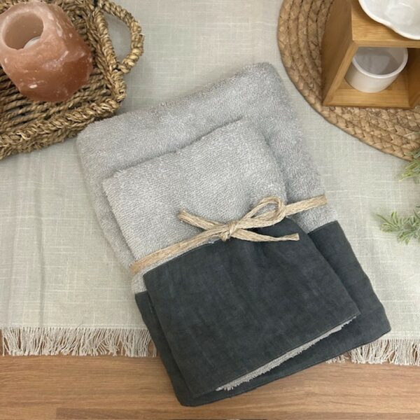 Coppia di spugne Linen grigio