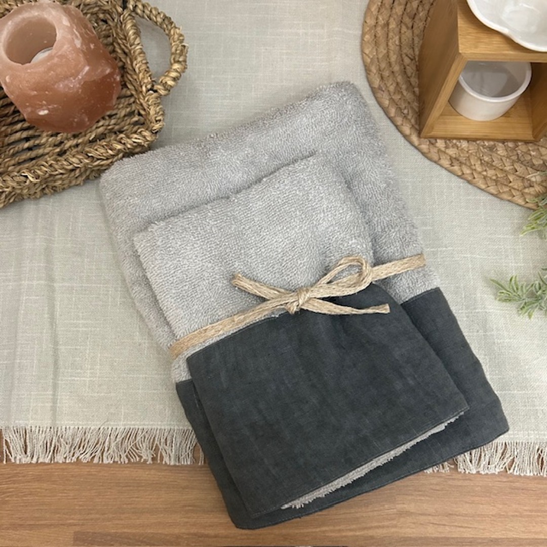 Coppia di spugne Linen grigio