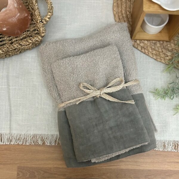Coppia di spugne Linen tortora