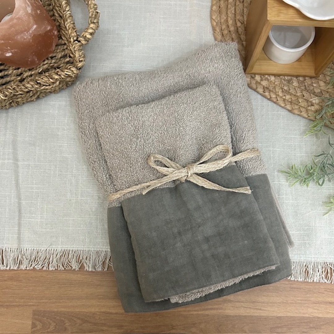 Coppia di spugne Linen tortora