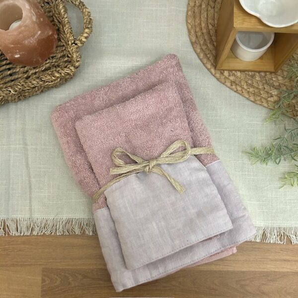 Coppia di spugne Linen rosa