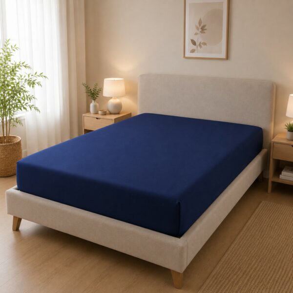 Lenzuolo una piazza e mezza con angoli Jersey blu