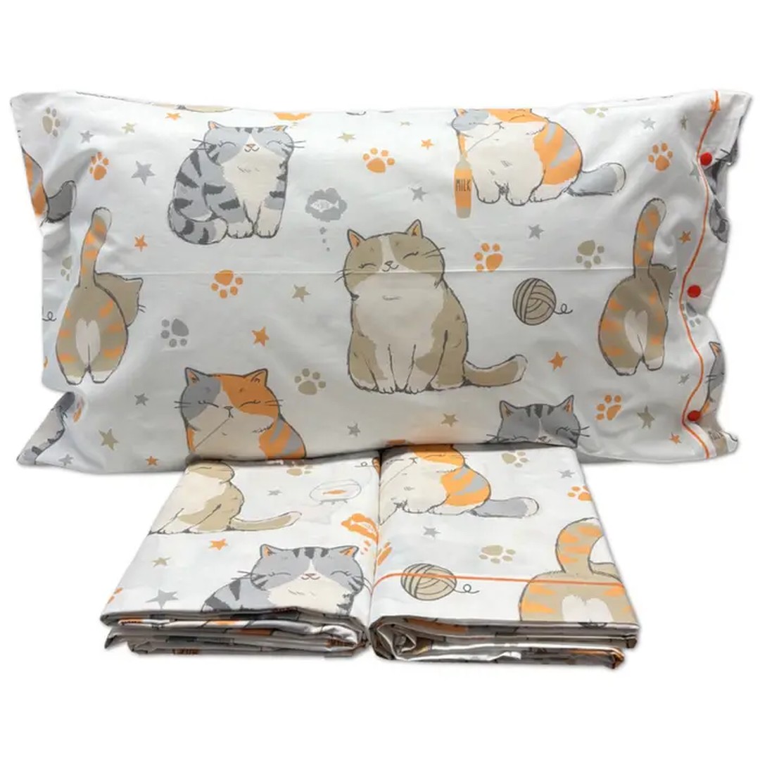 Completo letto flanella Gatti singolo - immagine 2