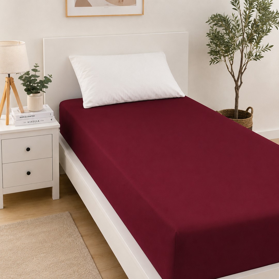 Lenzuolo singolo con angoli Jersey rosso