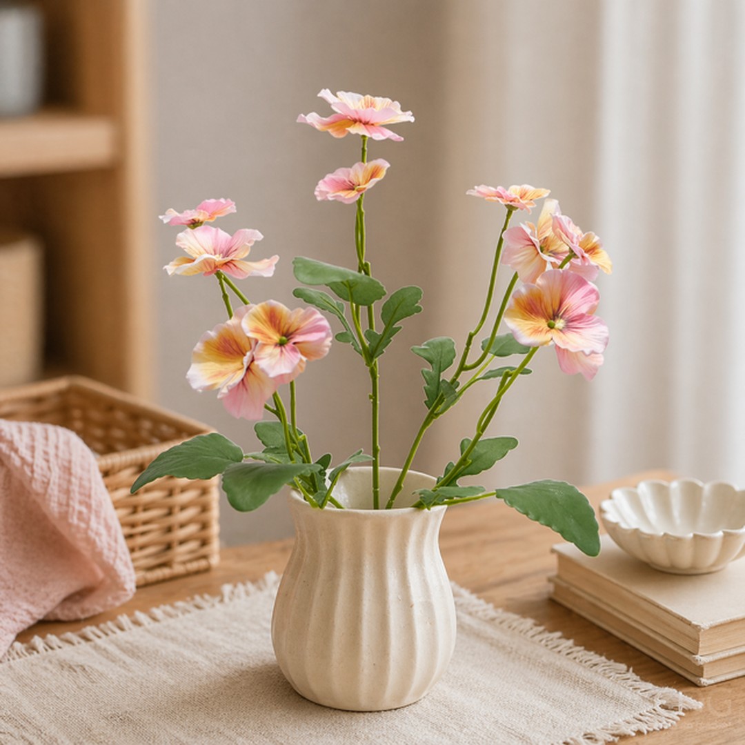 Mazzo di Pansè rosa 35 cm