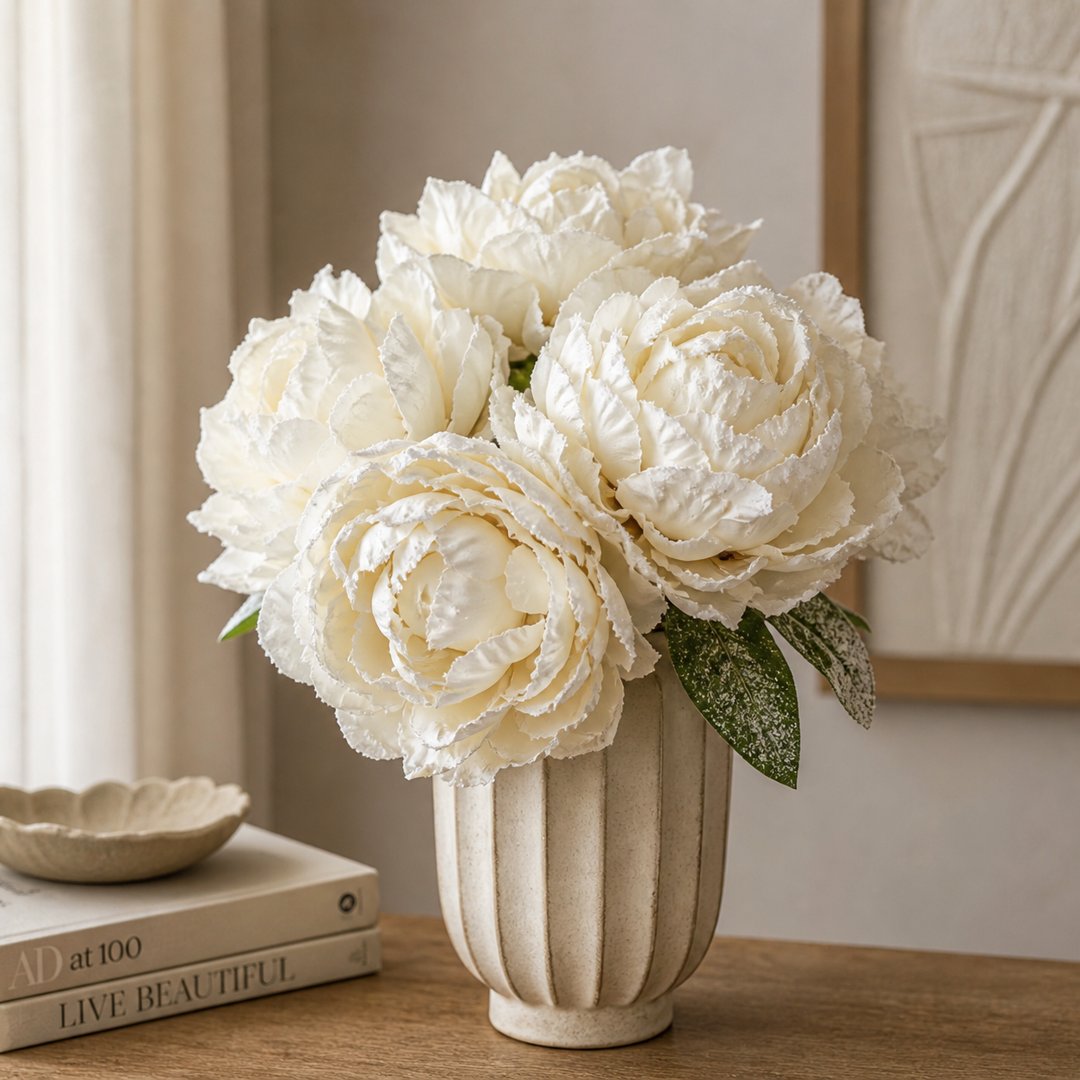 Bouquet peonie bianche