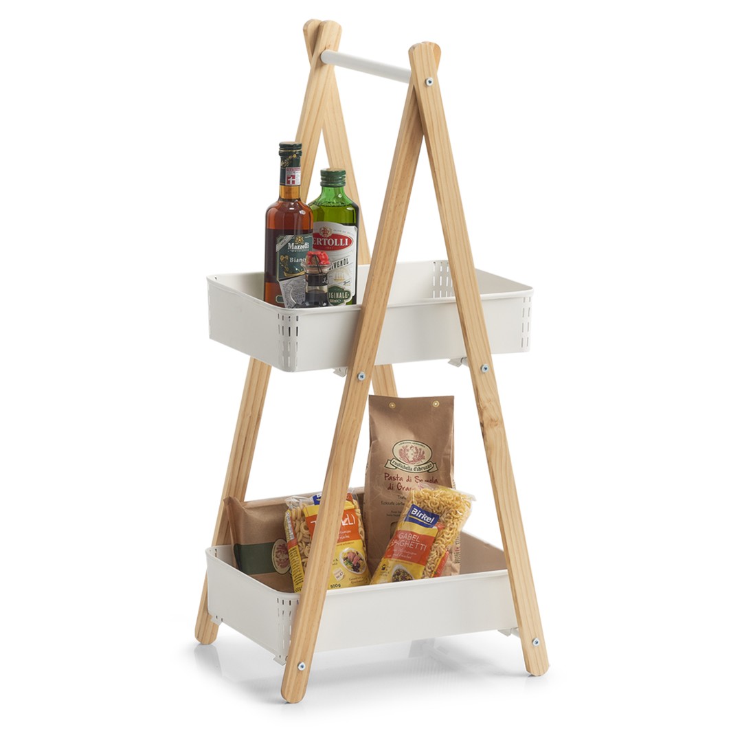 Scaffale in legno e metallo a piramide - immagine 2