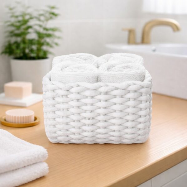 Set di 4 lavette Classic bianche