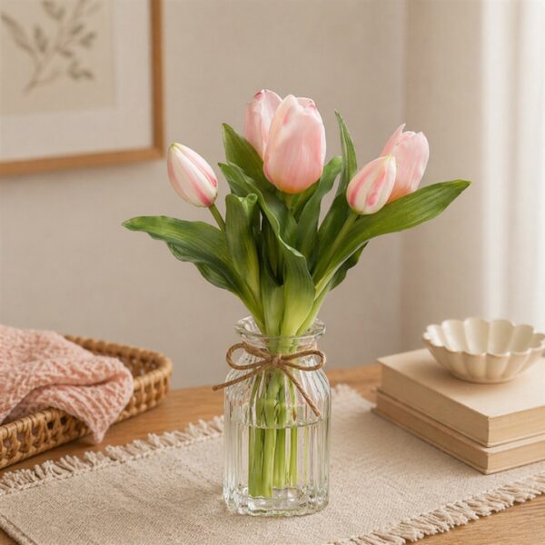 Mazzo artificiale di Tulipani rosa