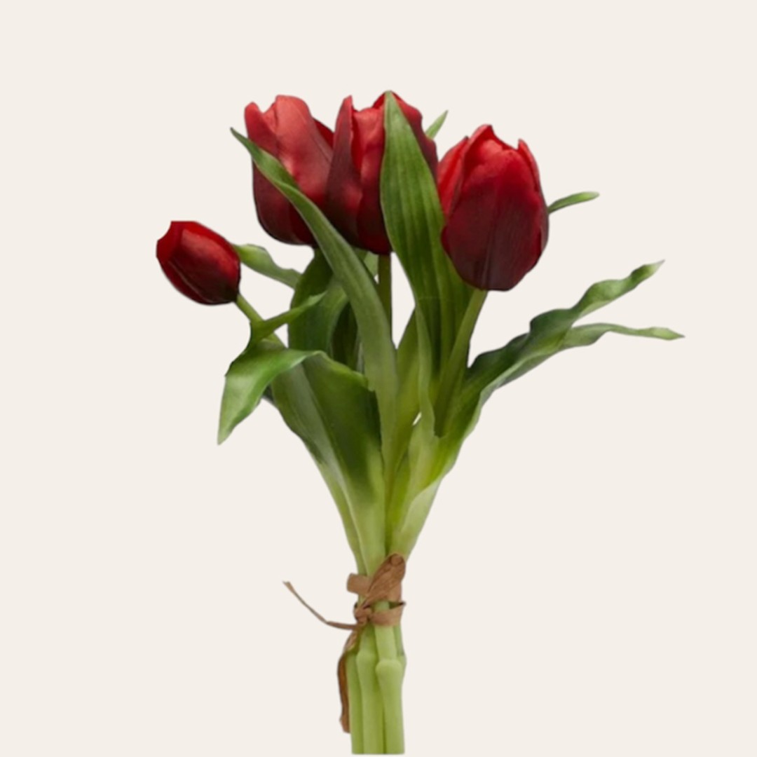 Mazzo artificiale di Tulipani bordeaux - immagine 2