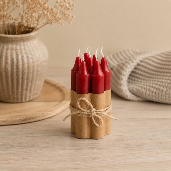 7 candele rosse 11,5 cm