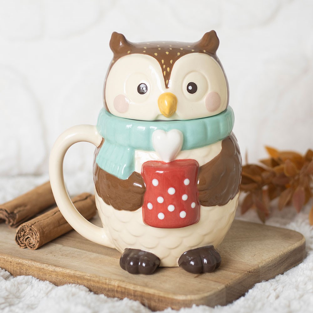Tazza con coperchio Gufo Oliver