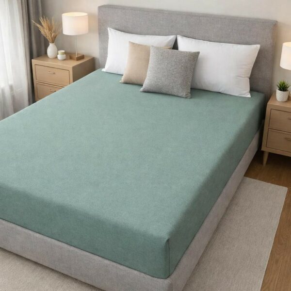 Lenzuolo matrimoniale con angoli jersey verde scuro