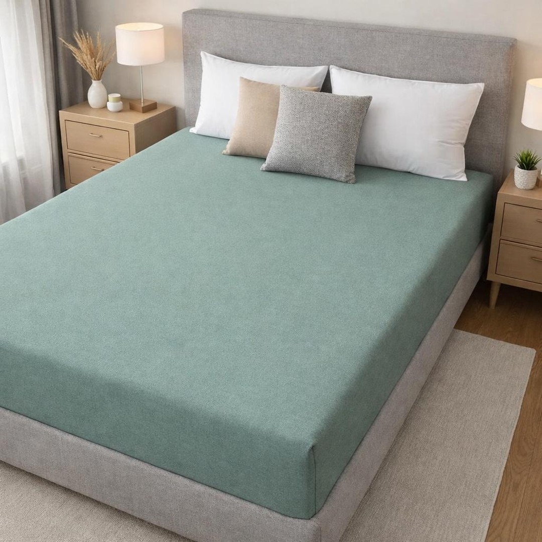 Lenzuolo matrimoniale con angoli jersey verde scuro