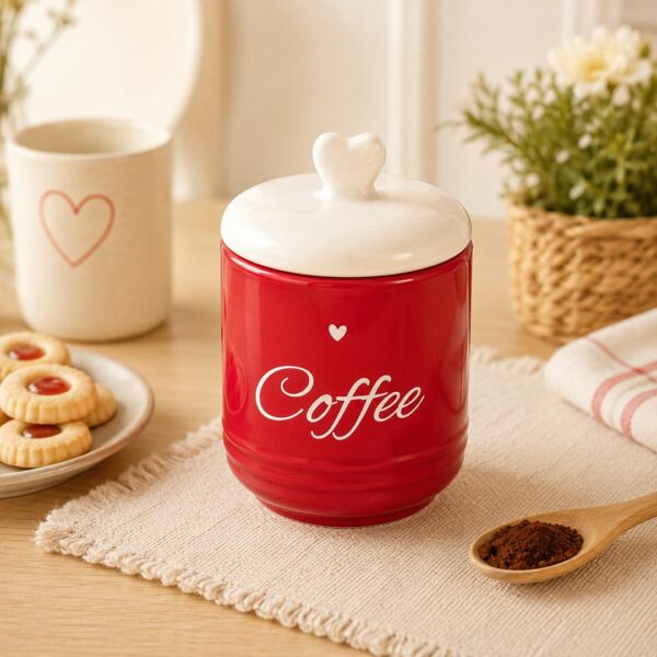 Barattolo caffè rosso cuore