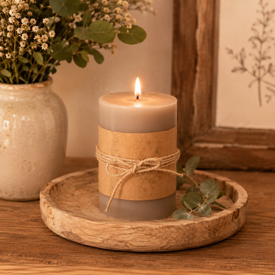Candela beige 10 cm