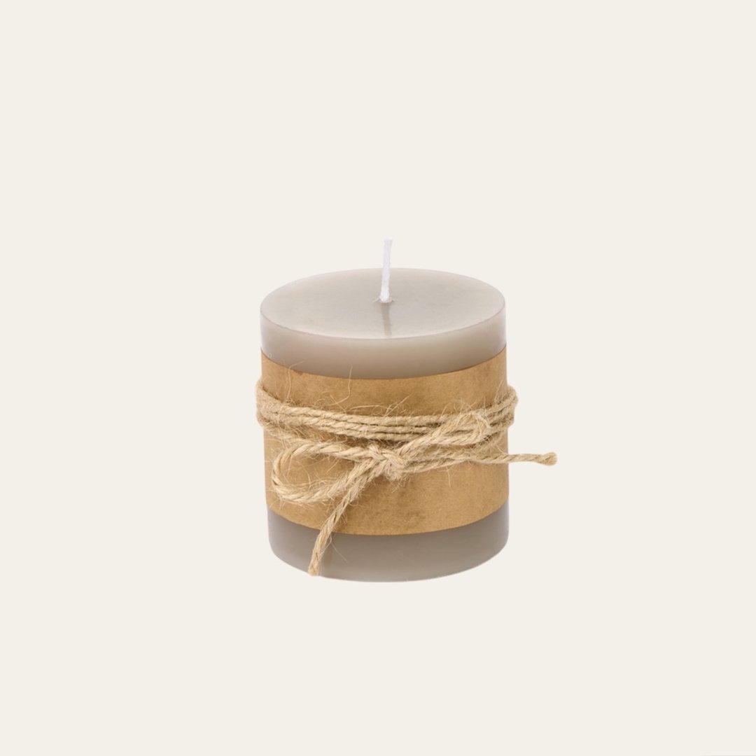 Candela beige 7,5 cm - immagine 2