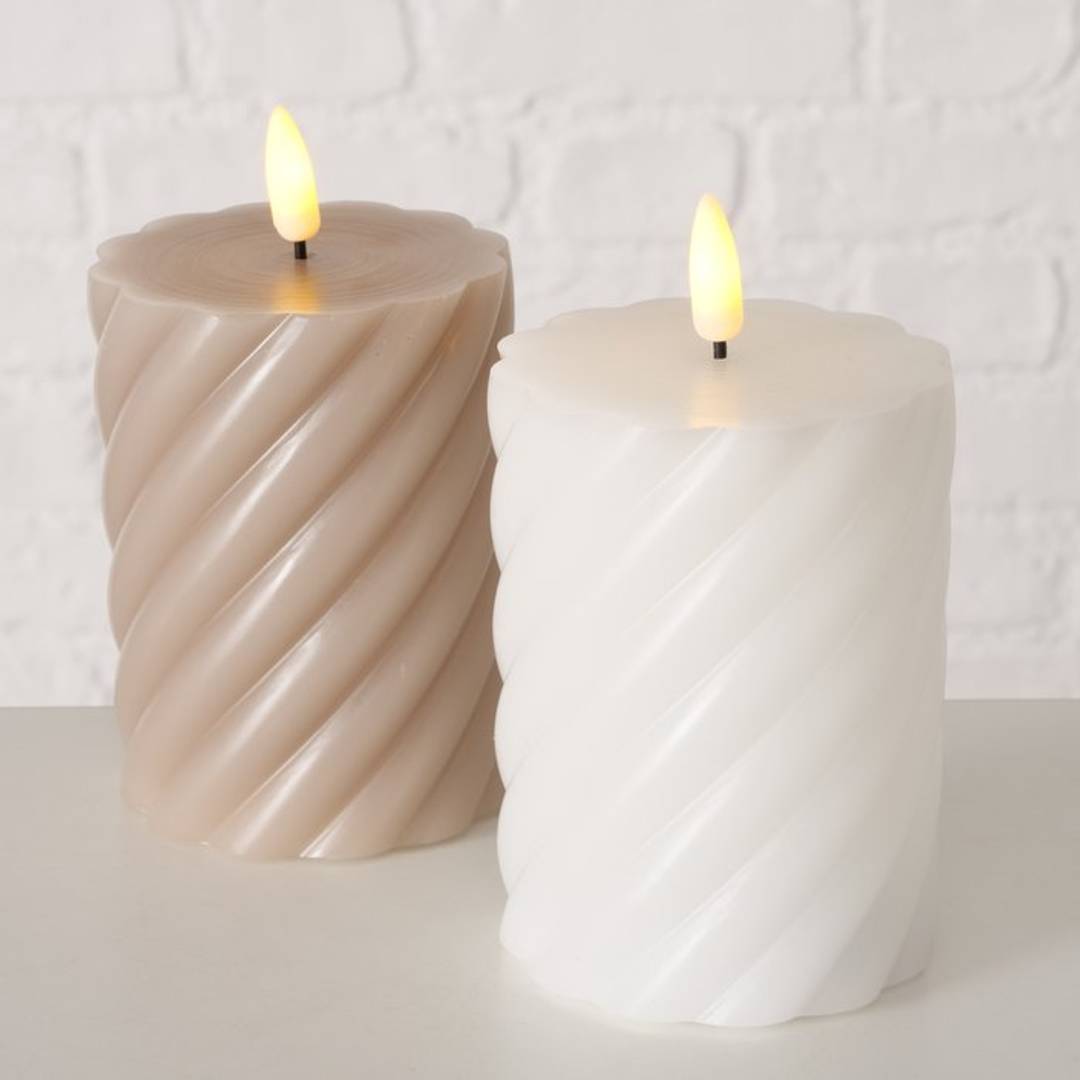 Candela a led Wrap grigia - immagine 2