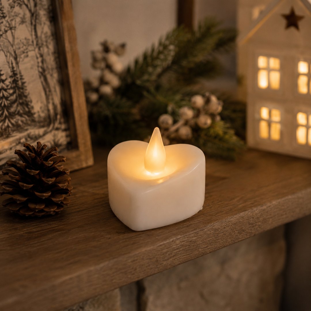 Candelina tealight a led Cuore