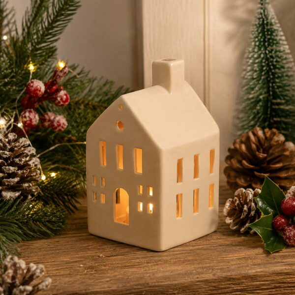 Casetta porta tealight bianca M