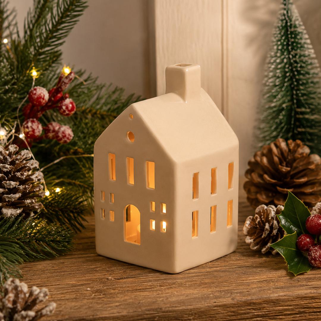 Casetta porta tealight bianca M