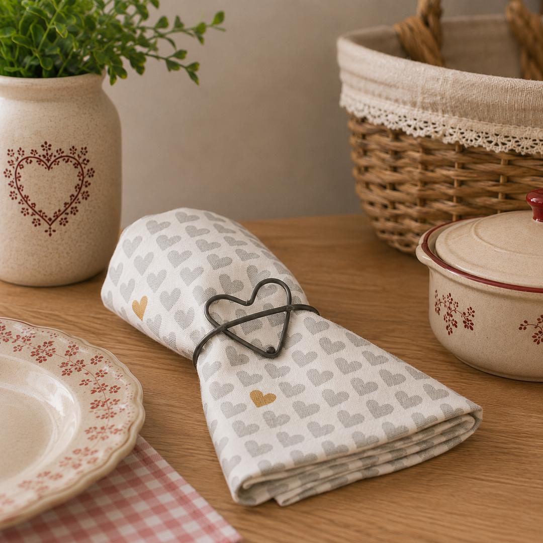 Set tre portatovaglioli a Cuore