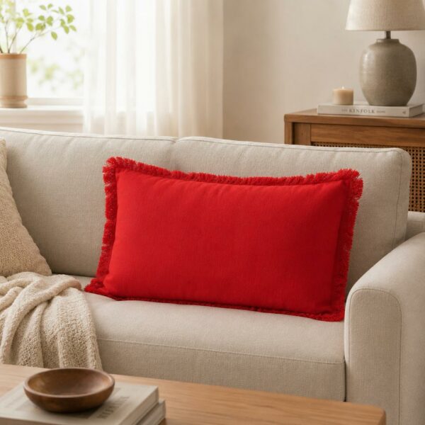 Cuscino arredo rettangolare Lenea rosso fragola