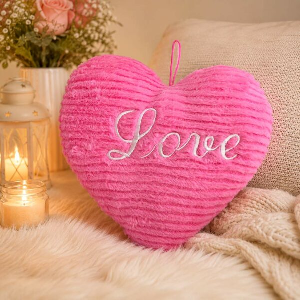 Cuscino cuore rosa