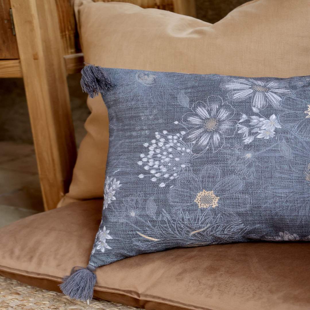 Cuscino arredo Fiori grigi - immagine 2