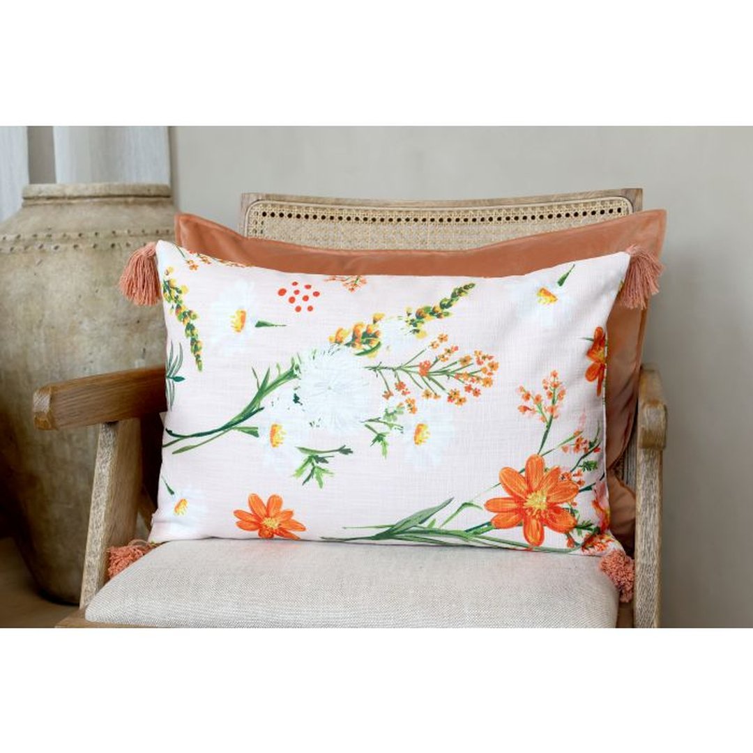 Cuscino arredo fiori arancio - immagine 3