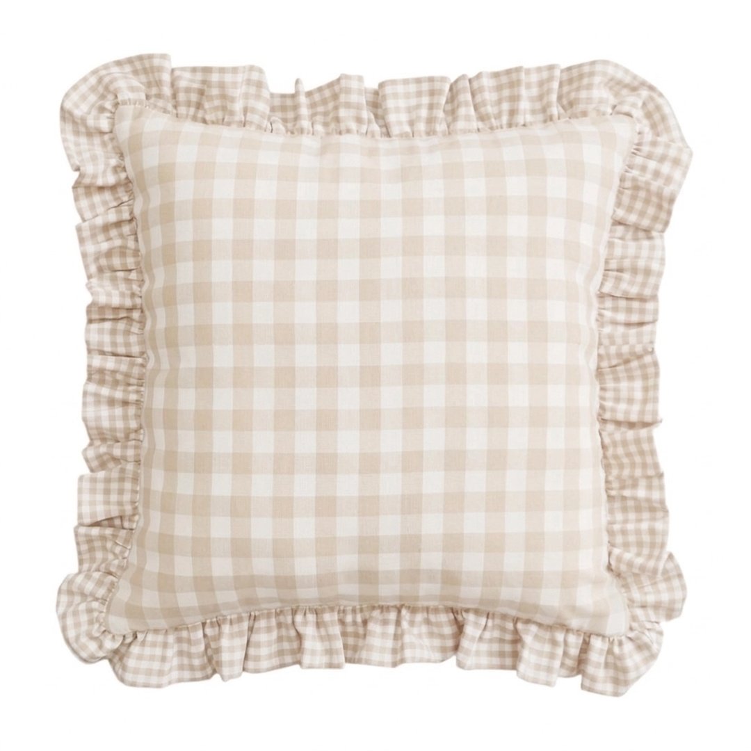 Fodera per cuscino arredo Vichy beige 40x40 - immagine 2