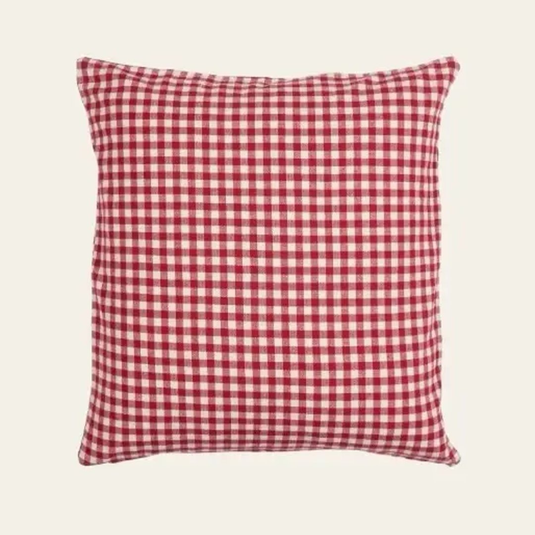 Fodera cuscino Asta vichy rosso - immagine 2
