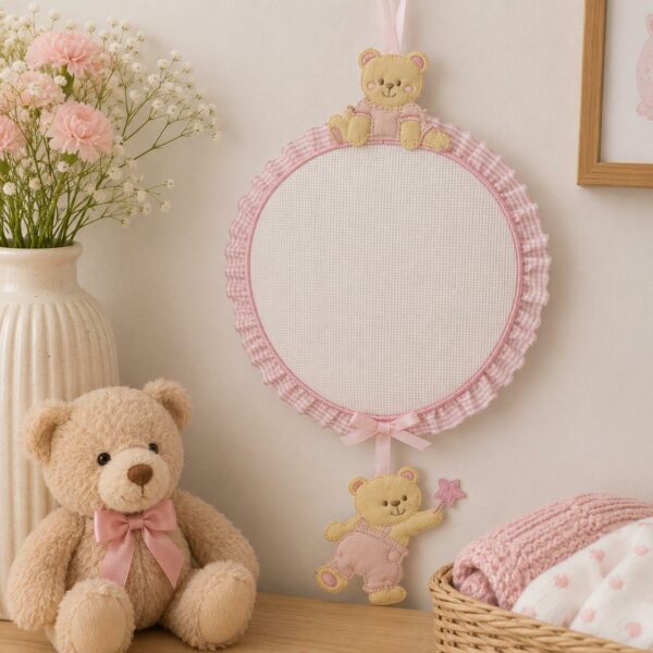 Fiocco nascita palloncino orsetti rosa