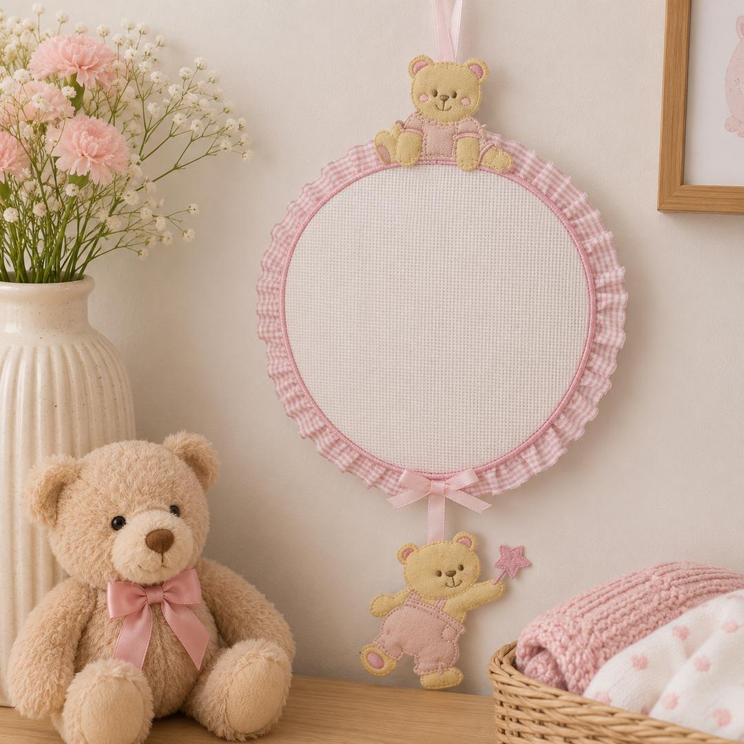 Fiocco nascita palloncino orsetti rosa