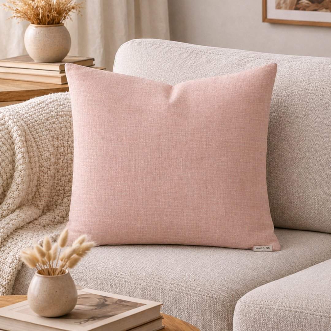Fodera per cuscino arredo rosa cipria 40x40