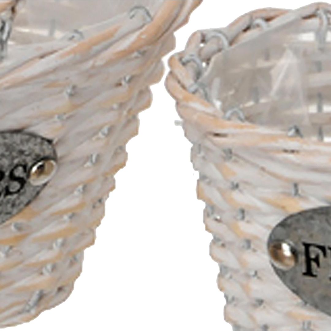 Cestino ovale bianco Fleurs medium - immagine 3