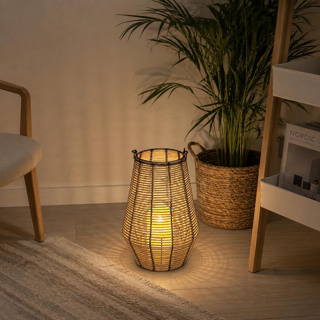 Lanterna Arvid in rattan grande
