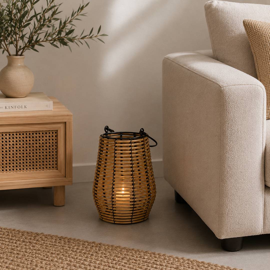 Lanterna Arvid in rattan piccola
