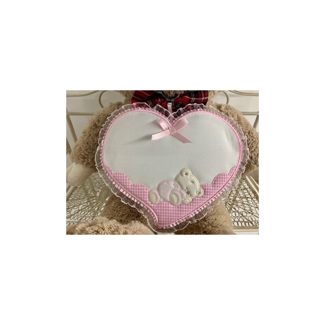 Fiocco nascita cuore rosa - immagine 2