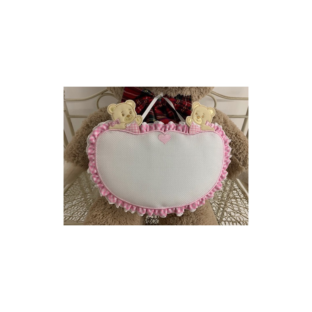 Fiocco nascita orsetti rosa - immagine 2