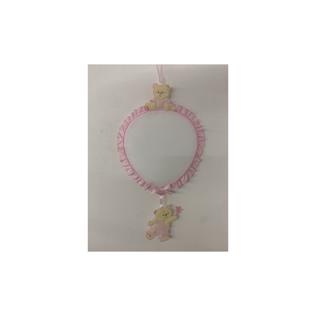 Fiocco nascita palloncino orsetti rosa - immagine 2