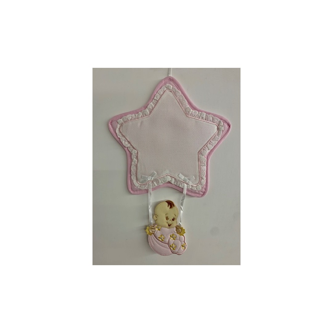 Fiocco nascita stellina rosa - immagine 2