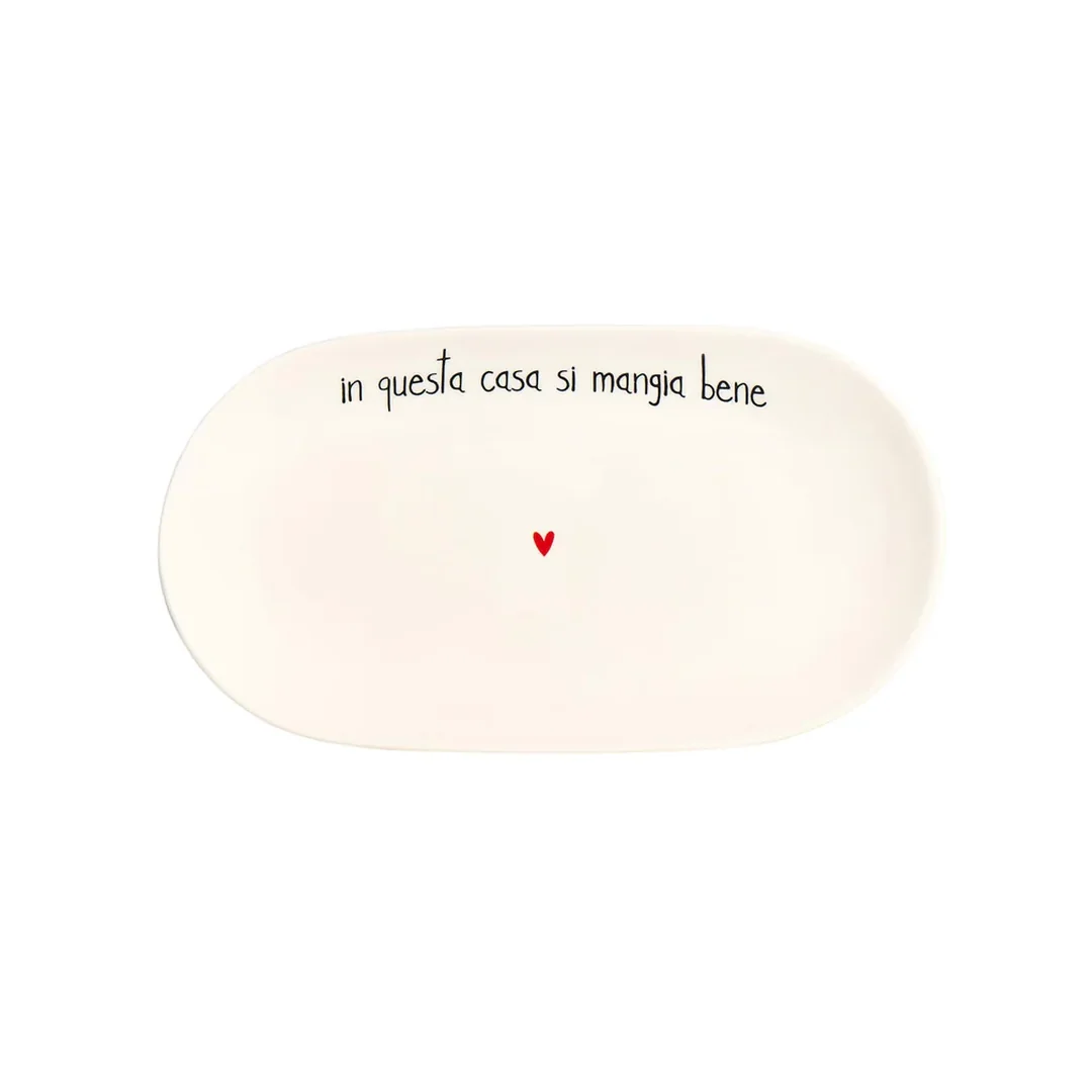 Piatto ovale fondo In questa casa 25 cm - immagine 2