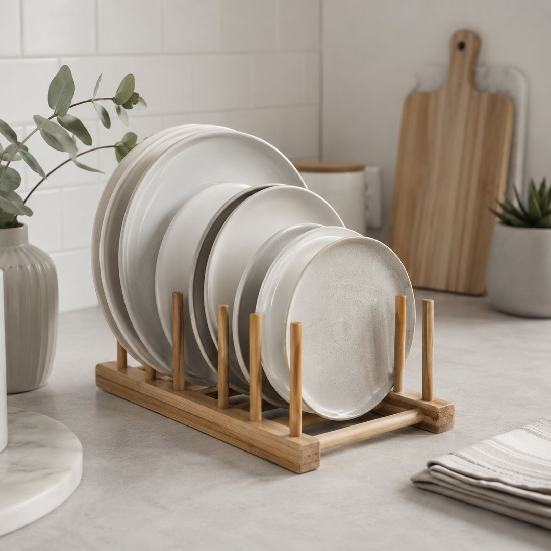 Porta piatti in bamboo