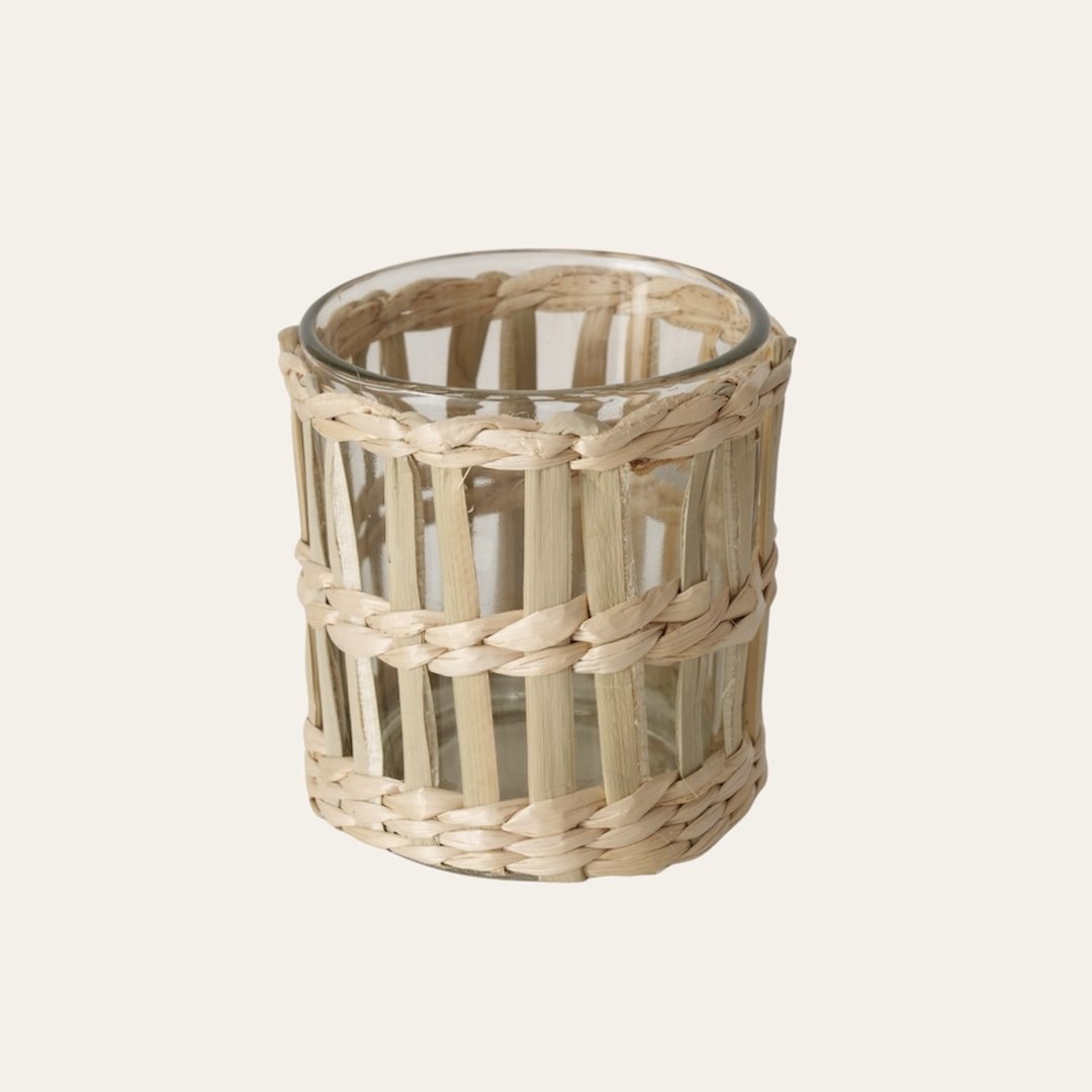Porta tealight Torino rattan righe - immagine 2