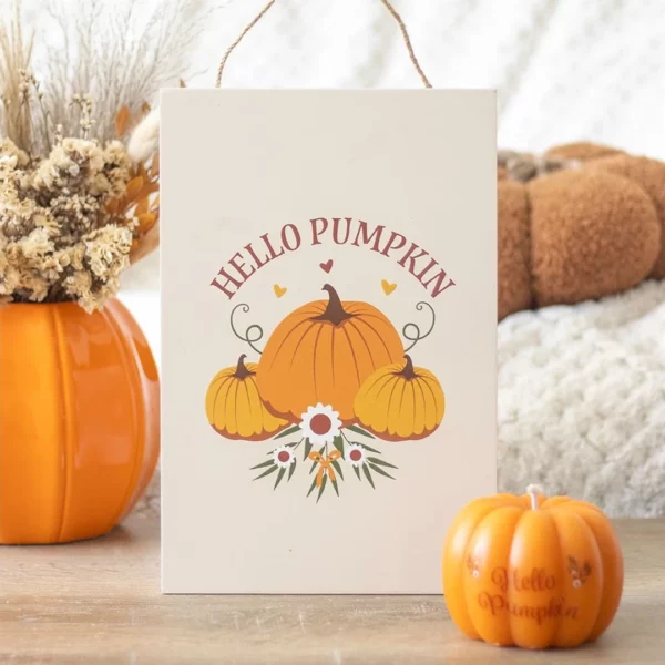 Quadro in legno Hello pumpkin