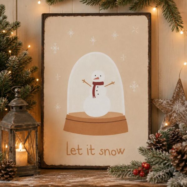 Quadro in metallo Let it Snow
