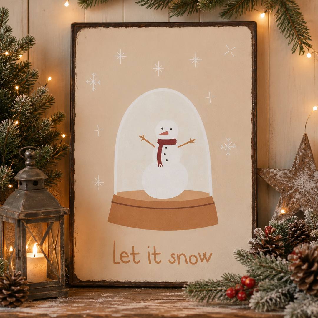 Quadro in metallo Let it Snow